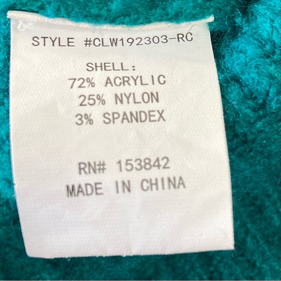 Code x Mode TRES CHIC Pullover Knit Sweater Teal & Purple Sz Medium - Picture 10 of 10